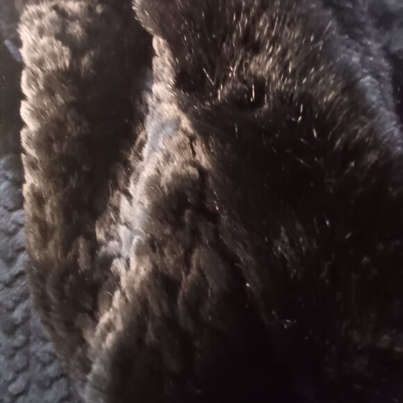 GALLERY NEW YORK CHIC HOODED GROVED FAUX FUR JACKET BLACK SIZE XL - Picture 3 of 6